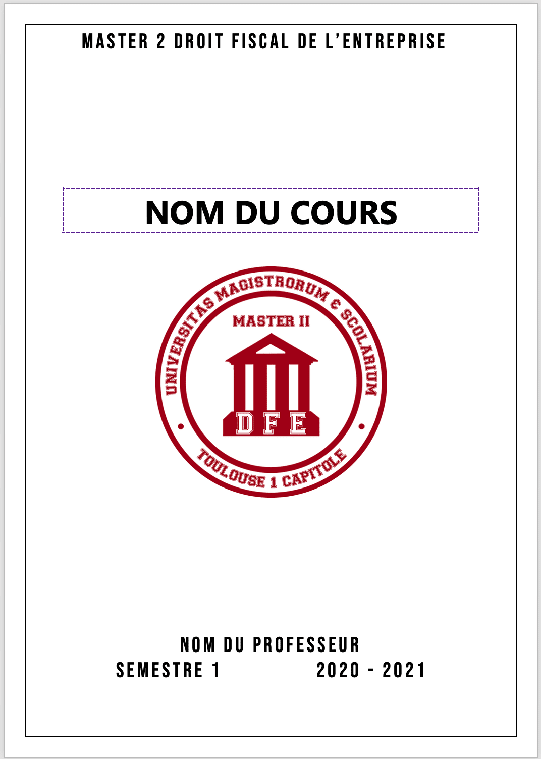 Première page modèle